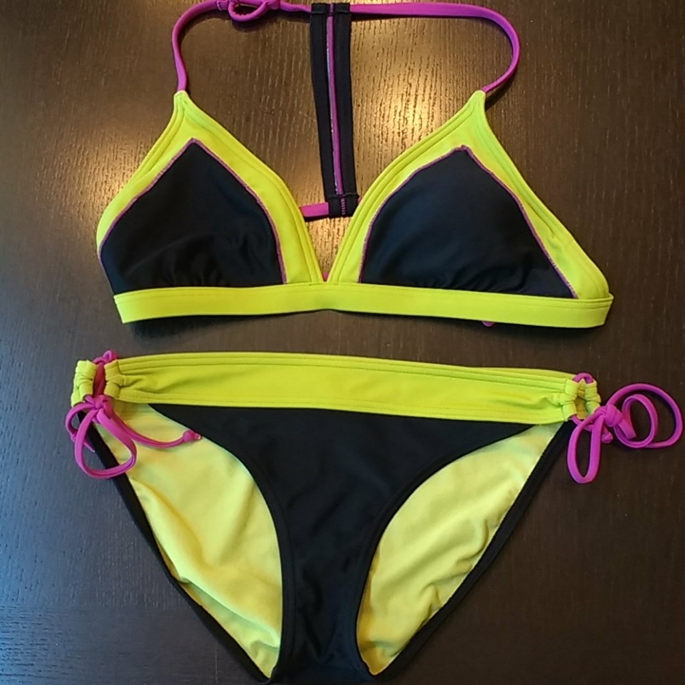 Prana bikini set black and green smalls
